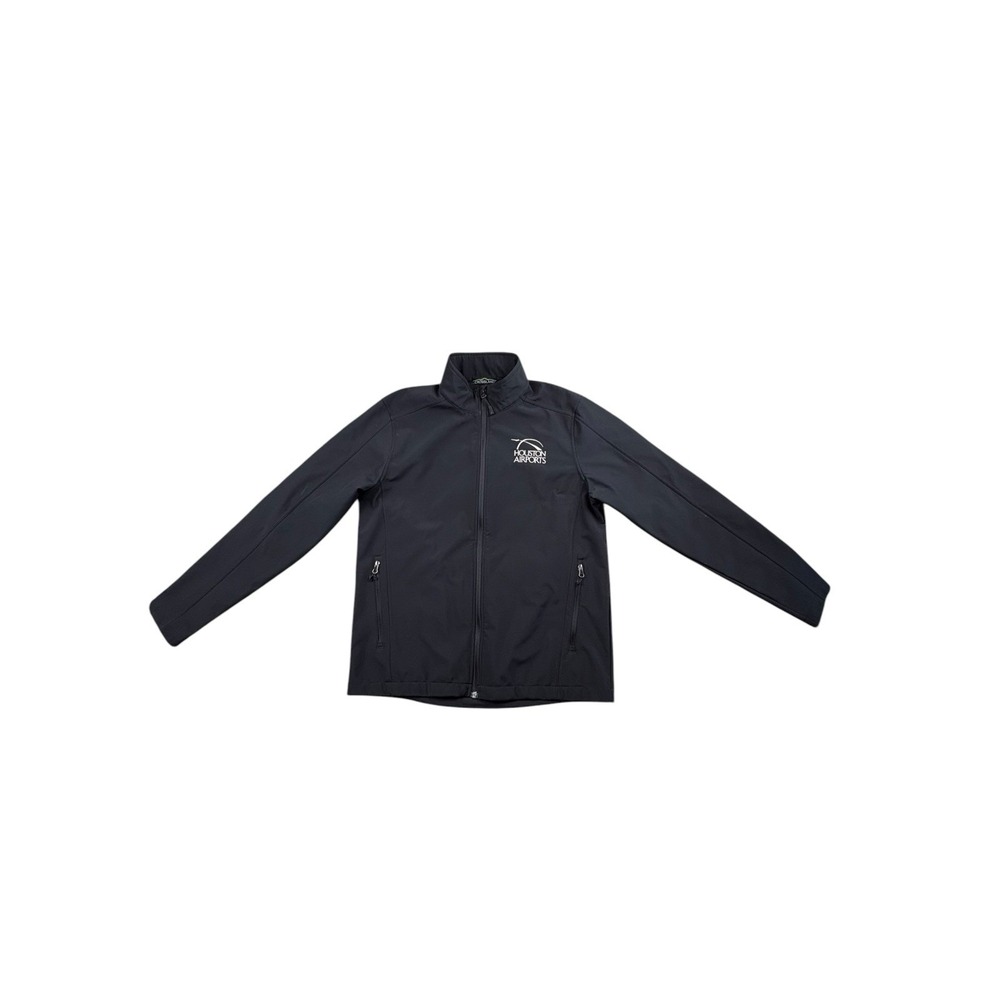 Crossland Houston Airports Soft Shell Jacket Mens Medium Black Fleece
